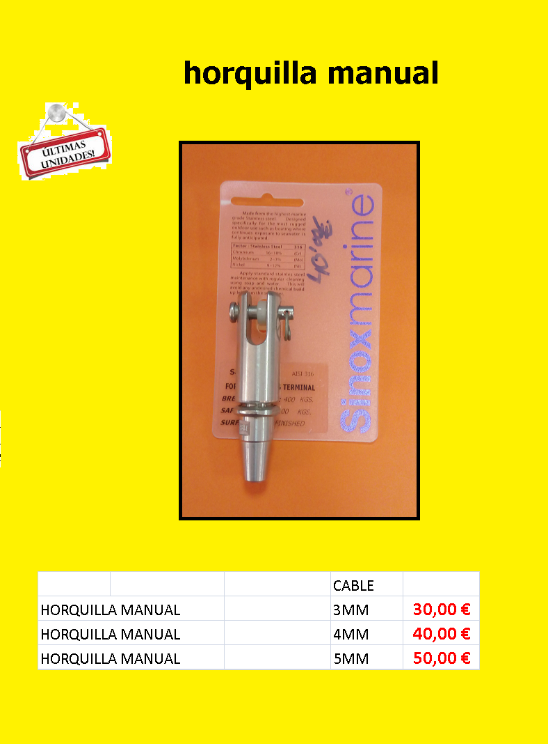 INOX-horquilla manual